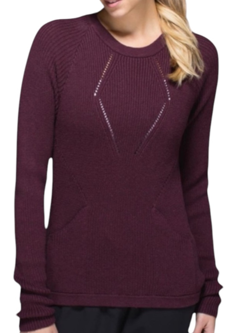LULULEMON "The Sweater the Better" in Heathered Bordeaux Drama Size 4